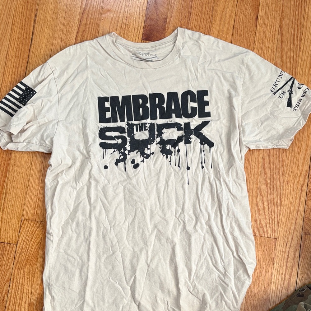Grunt Style Cream Graphic Tee with Black Print